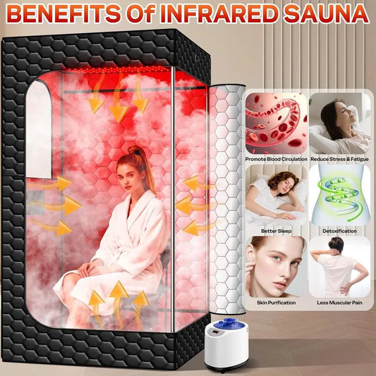 Portable Infrared Sauna Box - Red Light Steam Room for Home Use