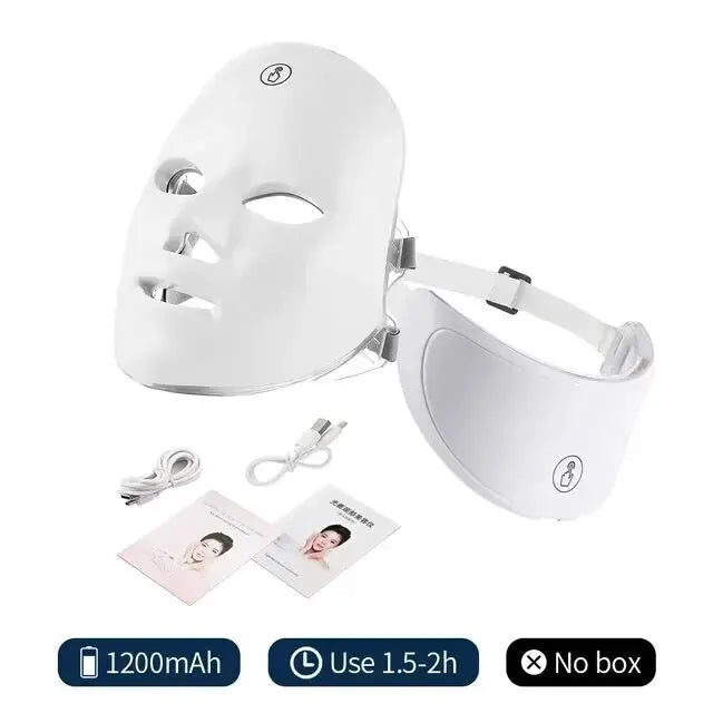 7 Color LED Light Therapy Face & Neck Mask - Anti-Aging Skin Rejuvenation