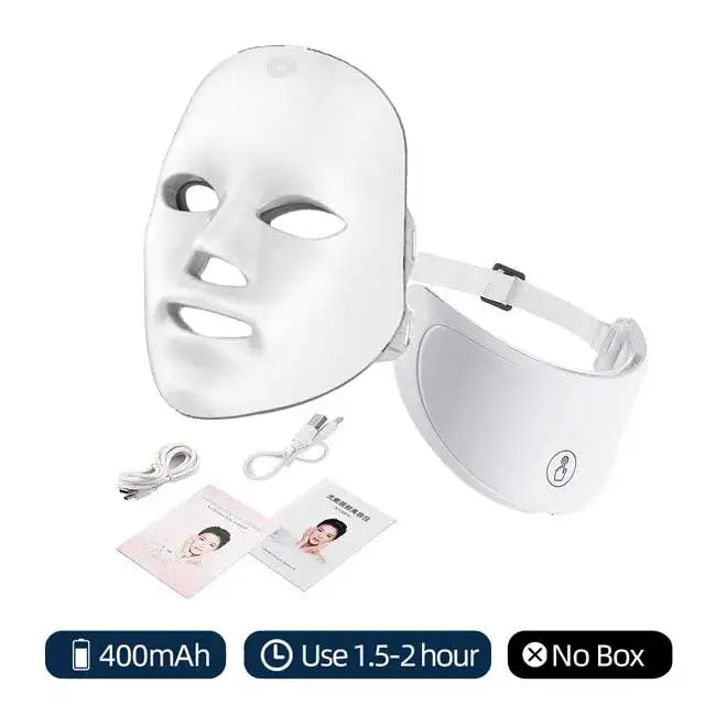 7 Color LED Light Therapy Face & Neck Mask - Anti-Aging Skin Rejuvenation