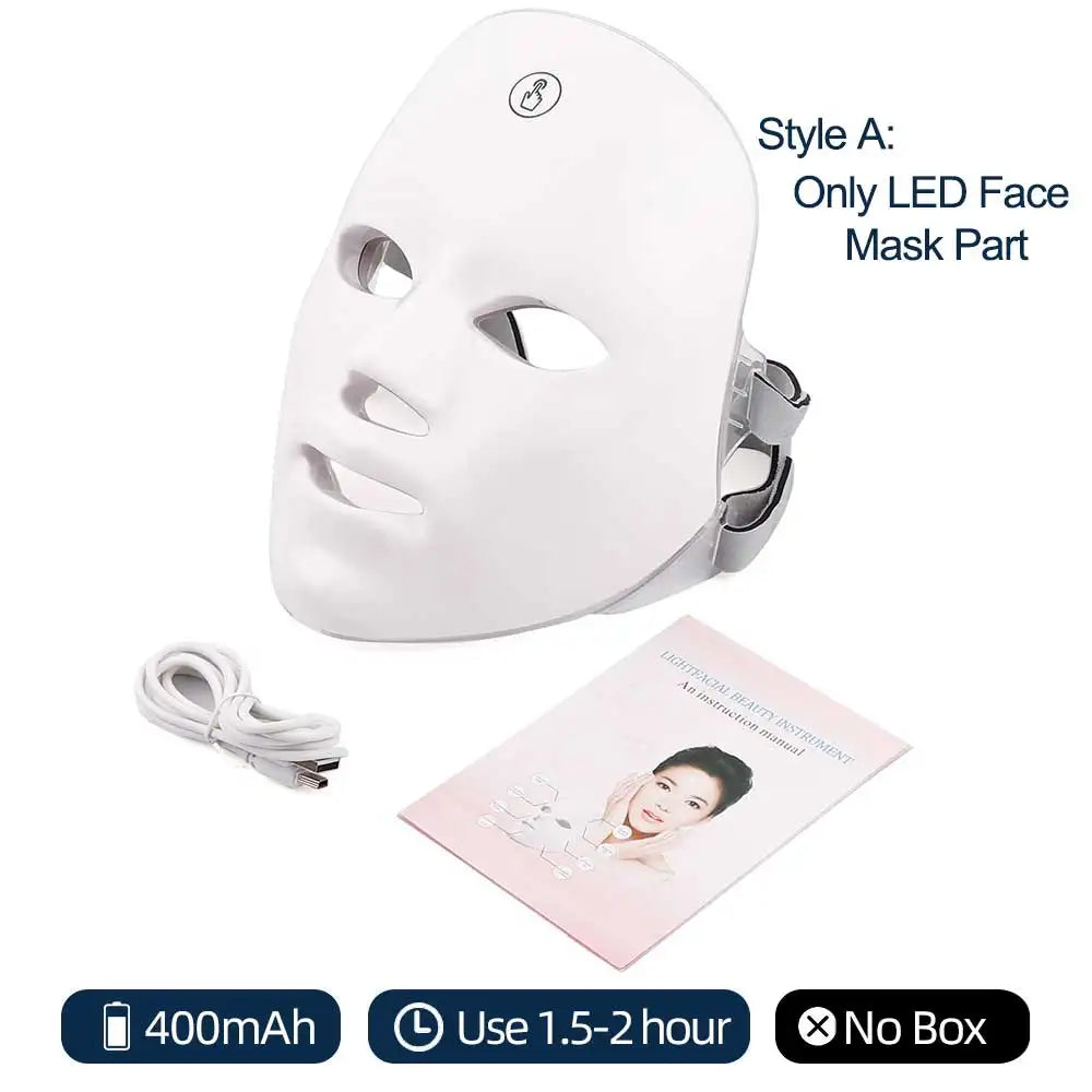 7 Color LED Light Therapy Face & Neck Mask - Anti-Aging Skin Rejuvenation